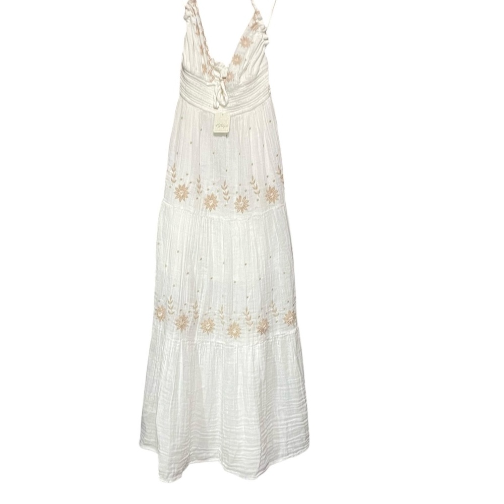Free People Real Love Embroidered Bohemian Maxi Dress Size M Summer Resort Boho - Picture 8 of 16